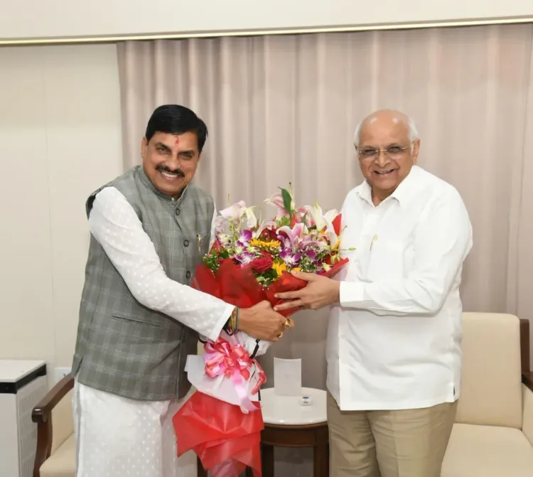 CM Bhupendra Patel meets MP CM Mohan Yadav in Gandhinagar