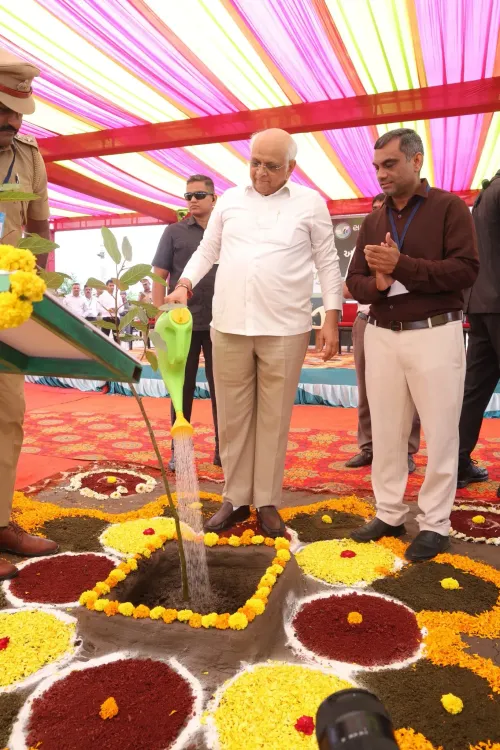 CM Bhupendra Patel Plants Trees in Amreli Under Modi's Campaign