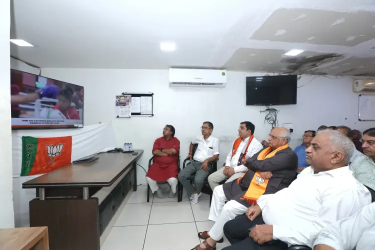 CM Bhupendra Patel Watches Mann Ki Baat With BJP Workers in Ahmedabad