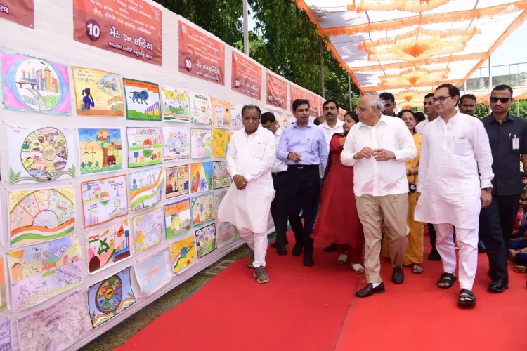 CM Bhupendrabhai Patel visits Ahmedabad school art show