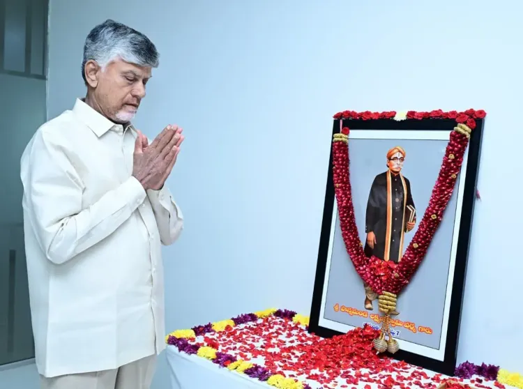 CM Chandrababu Naidu pays floral tribute to Agnikula Kshatriya icon