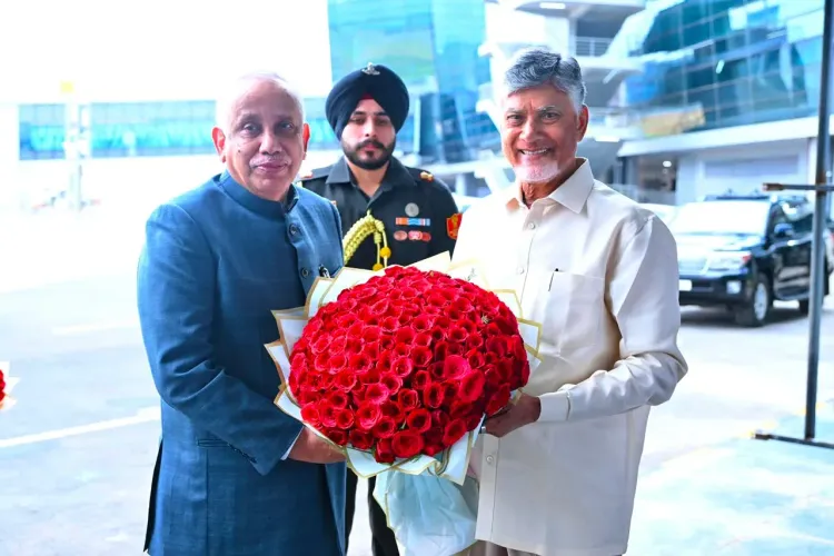 CM Chandrababu Welcomes Governor at Bhogapuram Airport Launch