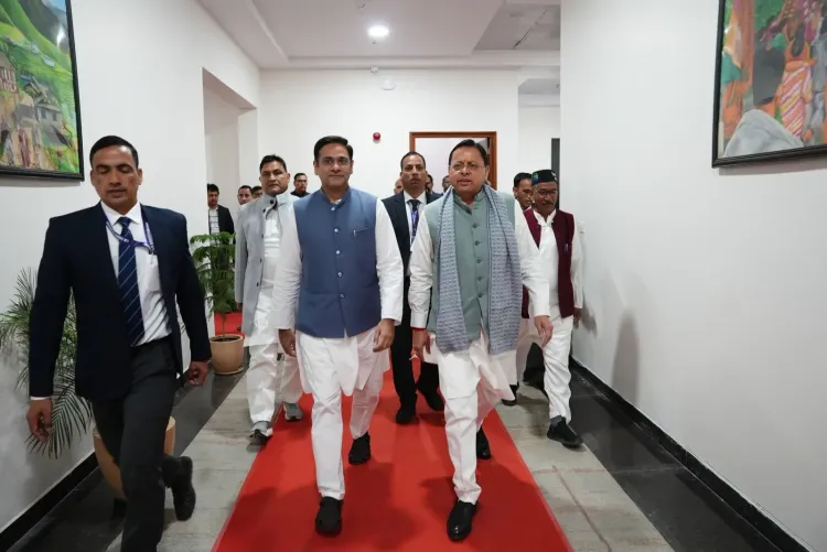 CM Dhami Arrives at Gairsain for Assembly Session