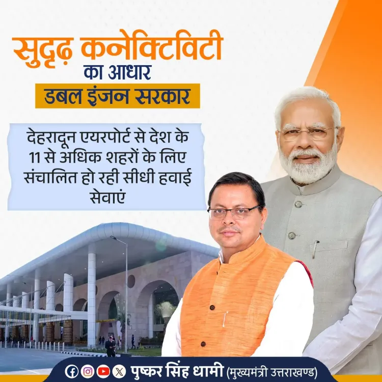 CM Dhami: Dehradun Airport Now Links 11+ Cities via Direct Flights