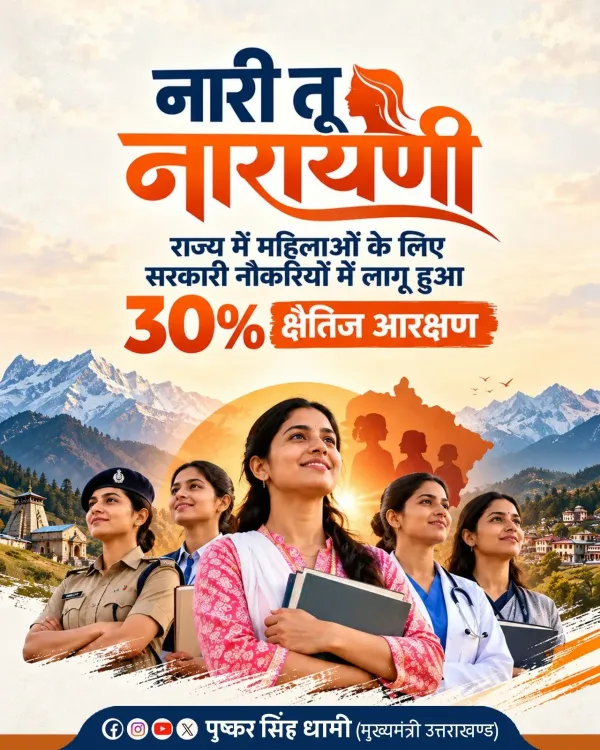 CM Dhami Flags 30% Women Quota in Uttarakhand Govt Jobs