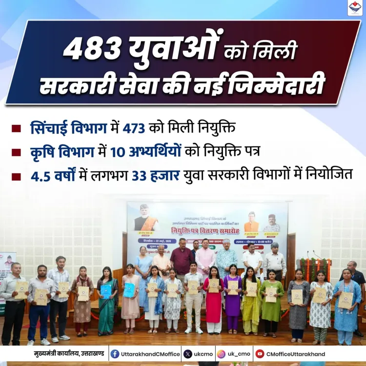 CM Dhami Hands Appointment Letters to 483 in Uttarakhand