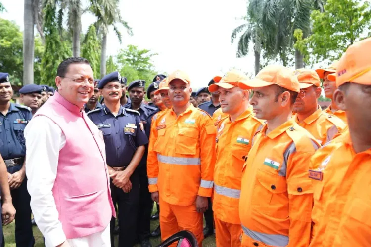 CM Dhami Inspects NDRF Battalion in Gadarpur, Pushes Disaster Readiness