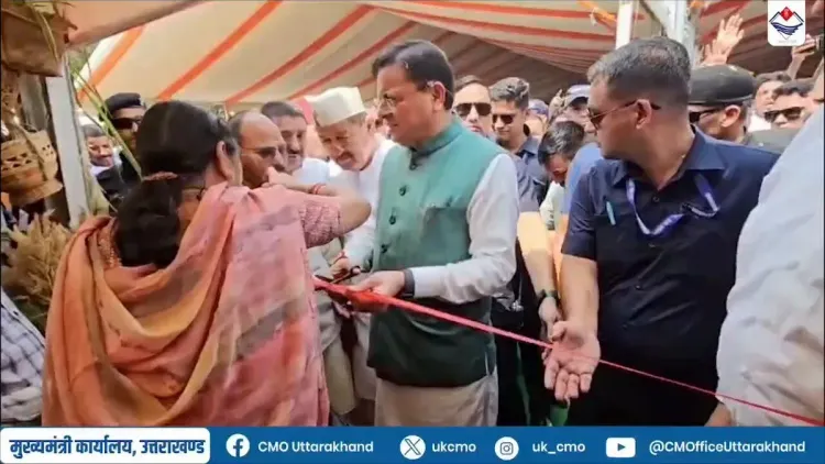CM Dhami Launches Stalls at Jan Jan Ki Sarkar Camp in Gopeshwar
