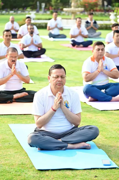 CM Dhami Leads Yoga Session Ahead of Int'l Yoga Day