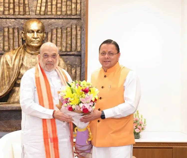 CM Dhami Meets Amit Shah in Delhi on Uttarakhand Development