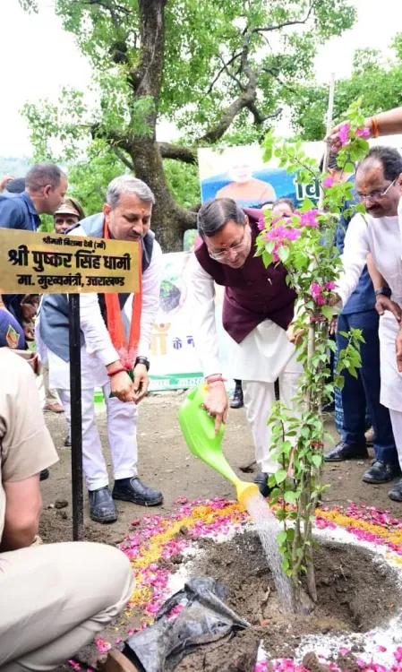 CM Dhami Plants Sapling at Bhimtal on World Environment Day