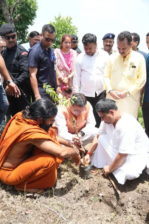CM Dhami Plants Saplings at Malagram on Harela Festival