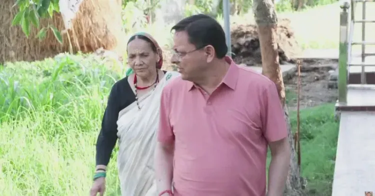 CM Dhami Ploughs Fields at Khatima Nagla Tarai Home