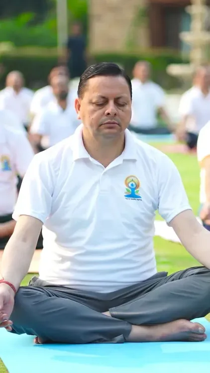 CM Dhami Practices Yoga Ahead of International Day of Yoga