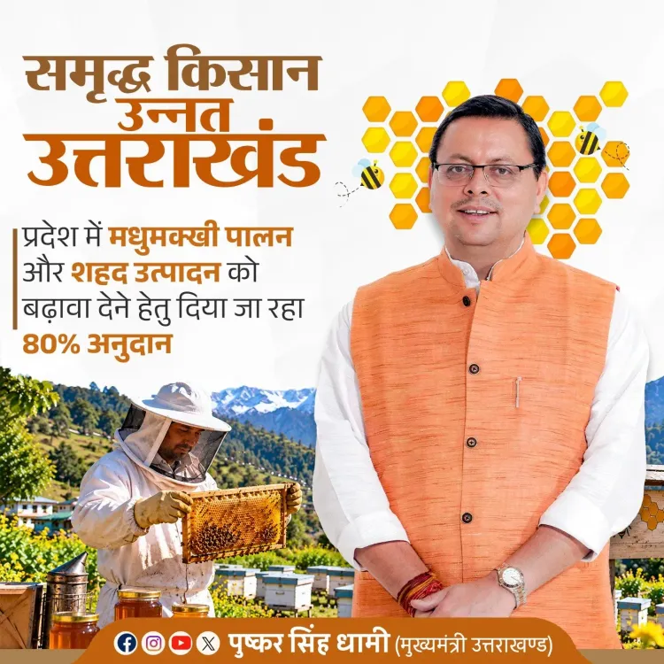 CM Dhami Pushes Beekeeping with 80% Subsidy for Uttarakhand Farmers