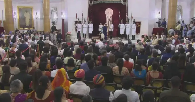 CM Dhami Shares Live Feed of PM Modi at Rashtrapati Bhavan Civilian Honours Ceremony