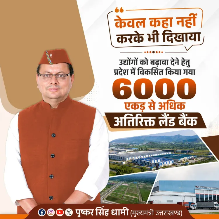 CM Dhami: Uttarakhand builds 6,000-acre land bank for industry