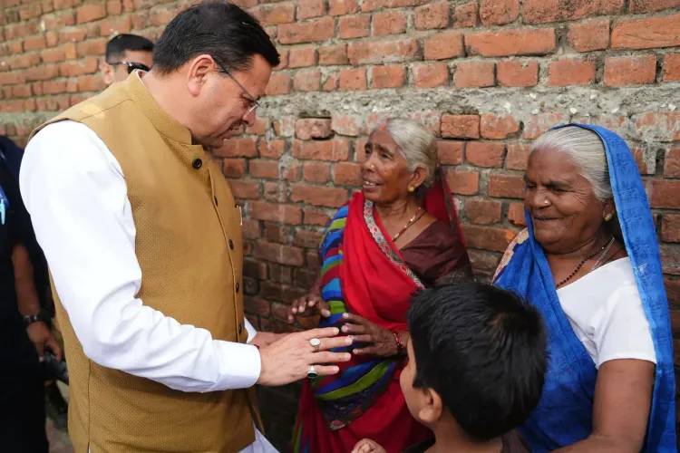 CM Dhami Visits Khatima Village, Meets Gram Pradhan's Family