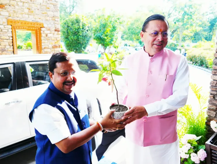 CM Dhami Welcomes BJP National Chief, Organisation Secy at Dehradun Residence