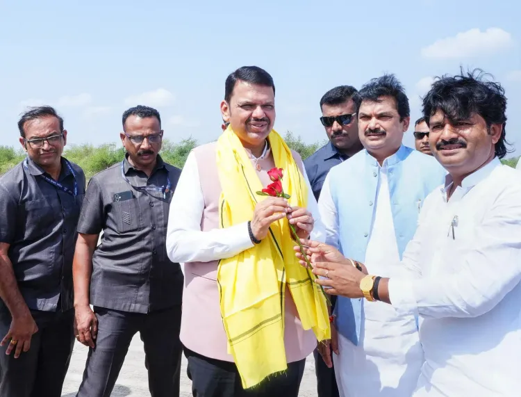 CM Fadnavis Arrives in Chondi, Ahilyanagar for District Visit