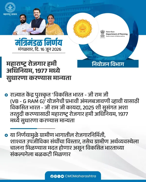 CM Fadnavis Cabinet Approves Planning Dept Decisions