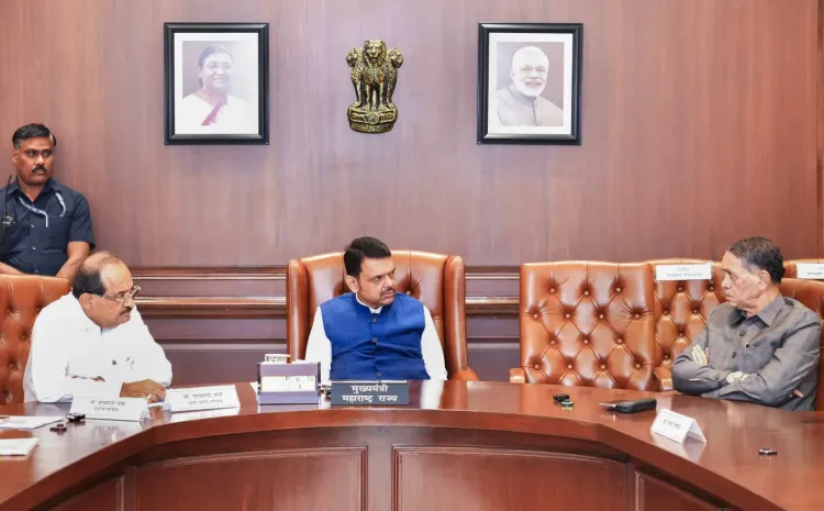 CM Fadnavis Chairs Meeting With Min Vikhe Patil at Vidhan Bhavan