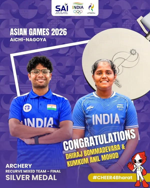CM Fadnavis congratulates Kumkum Mohod, Bommadevara on Asian Games archery silver