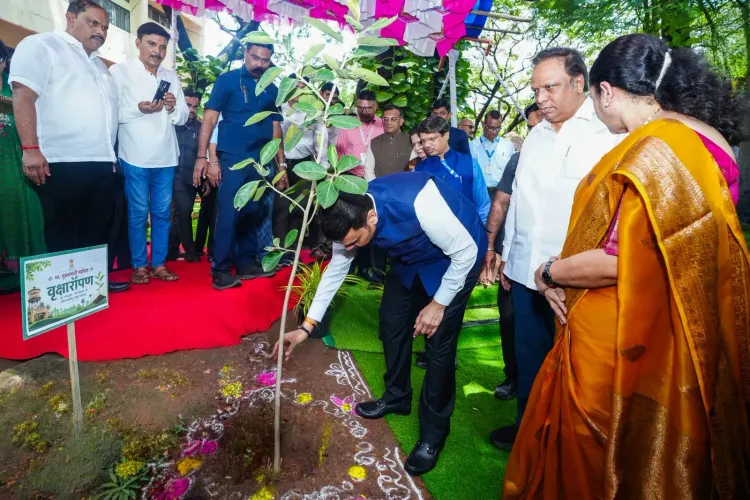 CM Fadnavis plants trees at Film City under 'Ek Ped Maa Ke Naam'
