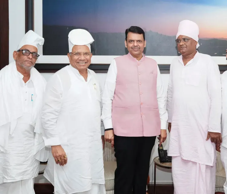 CM Fadnavis Receives Mahanubhav Parishad Chief at Varsha