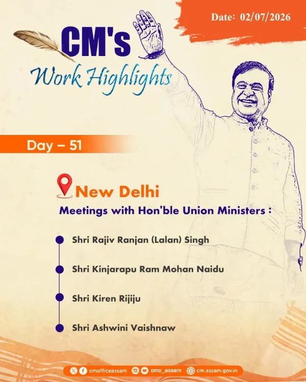 CM Himanta Biswa Sarma Holds Key Meetings With Union Ministers in Delhi
