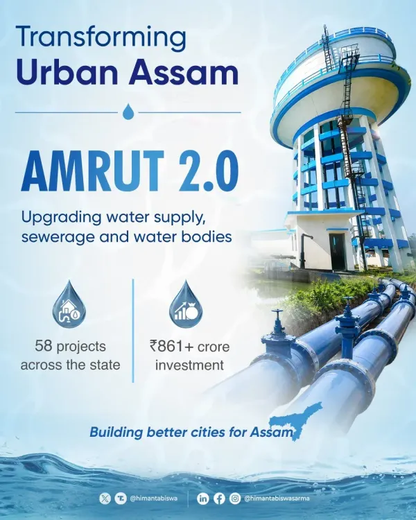 CM Himanta Flags 58 AMRUT 2.0 Projects Worth ₹861 Cr in Assam