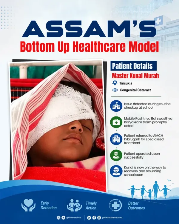 CM Himanta flags early detection as Assam boy recovers from cataract surgery