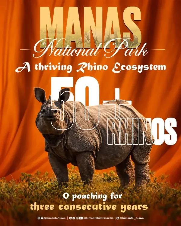 CM Himanta Flags Manas Park's 50+ Rhinos, Zero Poaching Streak