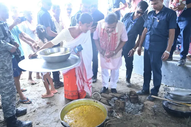CM Himanta Inspects Flood Relief Food in Darrang Camps