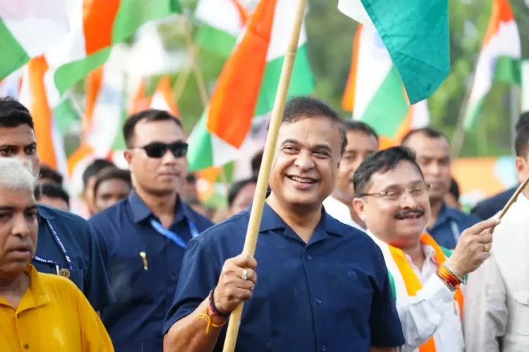 CM Himanta leads Tiranga Yatra in Guwahati on Independence Day eve