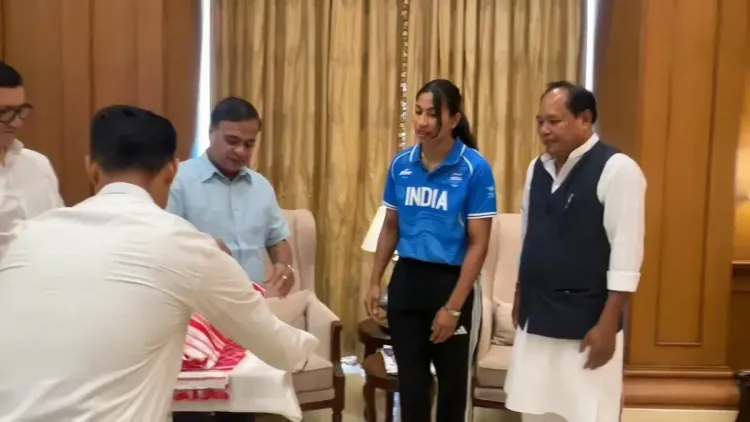 CM Himanta meets Lovlina after CWG2026 Silver