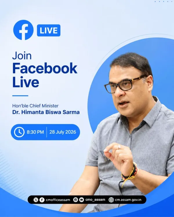 CM Himanta to Address Assam Live on Facebook Tonight