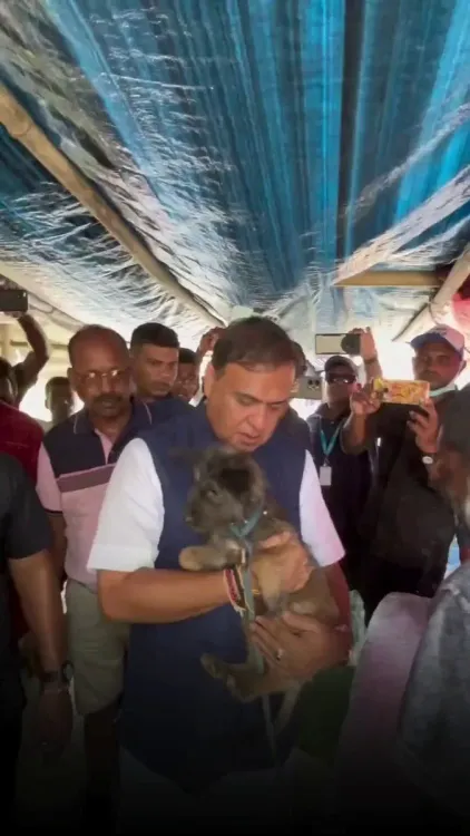 CM Himanta visits flood-hit Assam, meets bereaved family