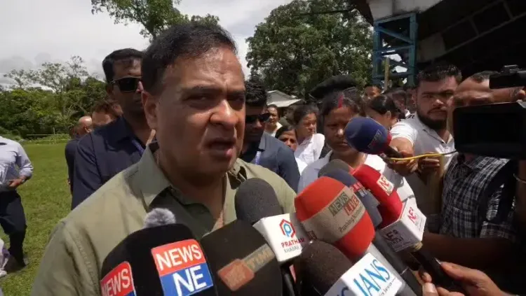 CM Himanta visits flood-hit Suntok Tea Estate, addresses media in Nazira