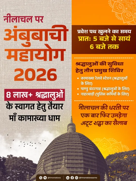CM Himanta Welcomes Pilgrims for Ambubachi Mahayog 2026 at Kamakhya
