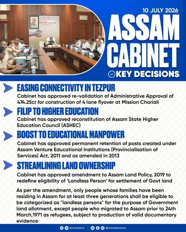 CM Himanta's Assam Cabinet Clears ₹474 Cr Tezpur Flyover