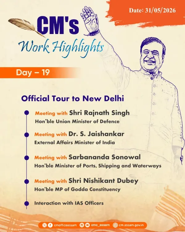 CM Himanta's Day 19 Delhi Meetings: Assam CMO Highlights