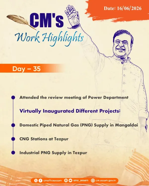 CM Himanta's Day 35 Work Highlights Posted by Assam CMO