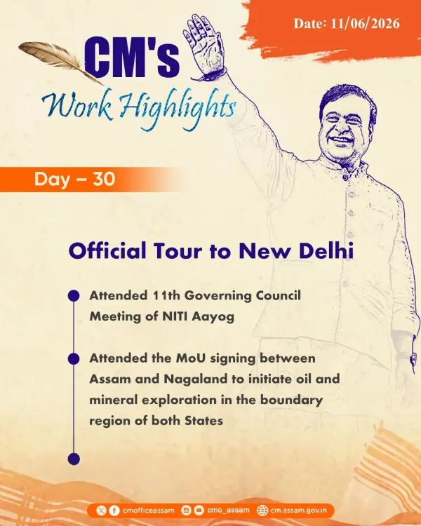 CM Himanta's Delhi Tour: NITI Aayog Meet & Assam-Nagaland MoU