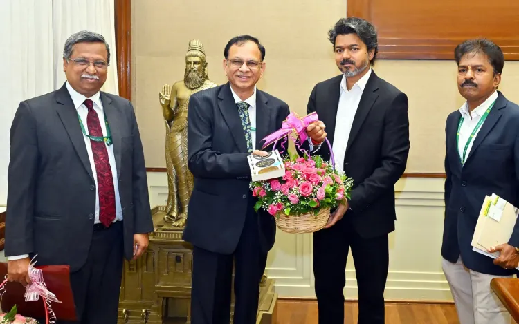 CM Joseph Vijay meets Karur Vysya Bank top brass at Secretariat