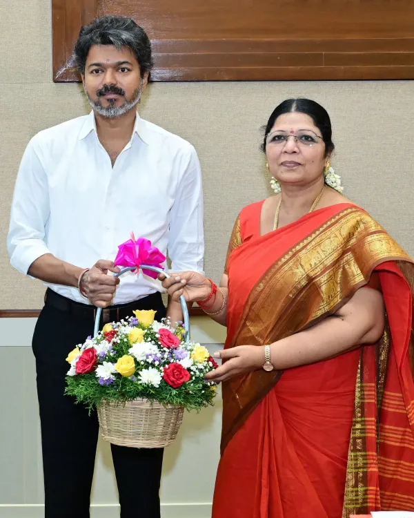 CM Joseph Vijay Meets New TN Assembly Secretary Shanthi