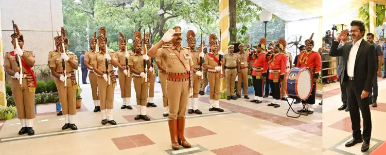 CM Joseph Vijay receives Guard of Honour at Tamil Nadu House, Delhi