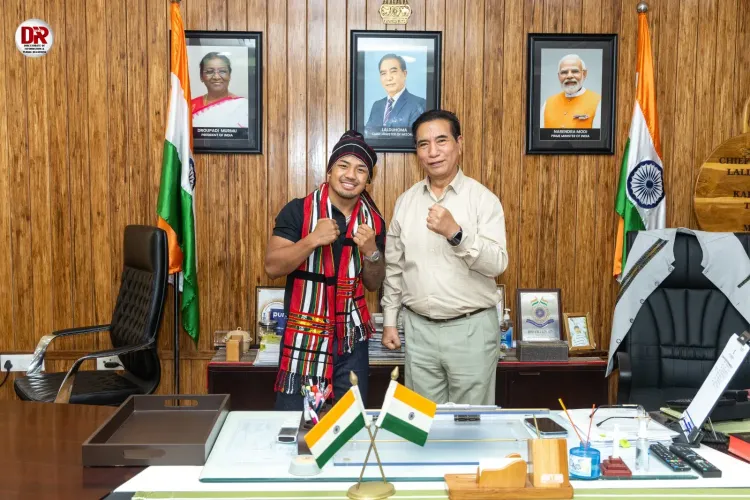 CM Lalduhoma Hosts UFC Champion Joshua Van in Aizawl