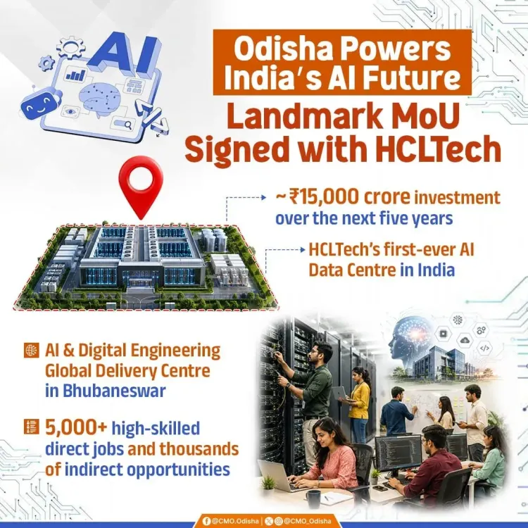 CM Majhi Signs HCLTech MoU, ₹15,000 Cr AI Push for Odisha