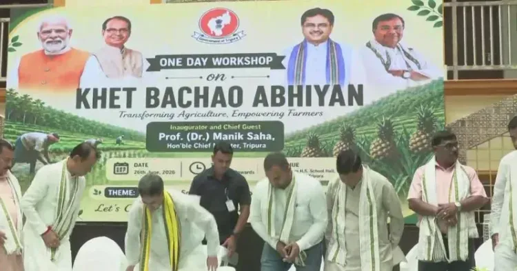 CM Manik Saha Addresses Khet Bachao Abhiyan Event in Tripura